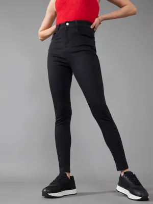 24/7 Comfort Black Super Skinny High-Rise Stretchable Denim Jeans