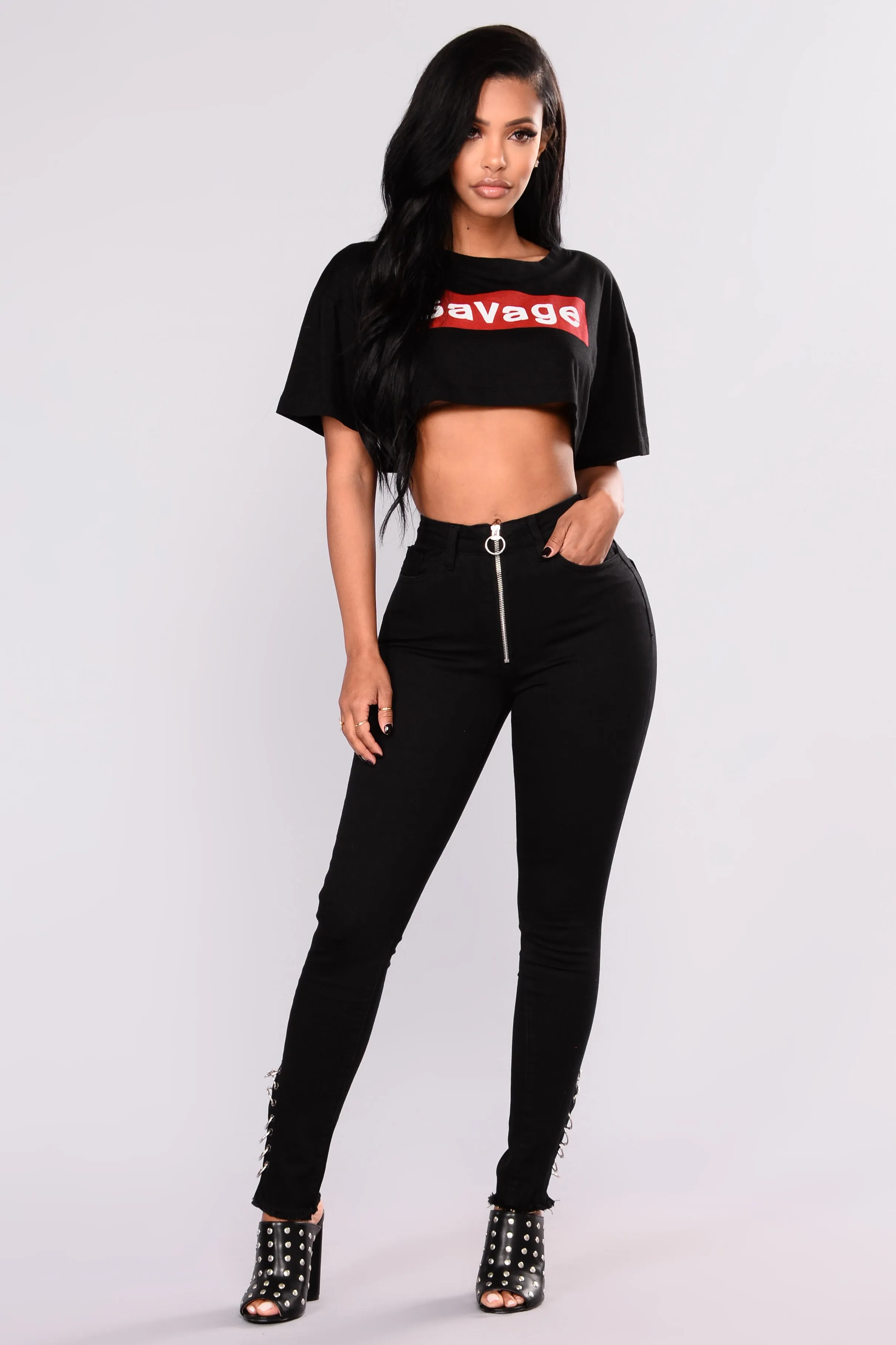 Abree High Rise Jeans - Black