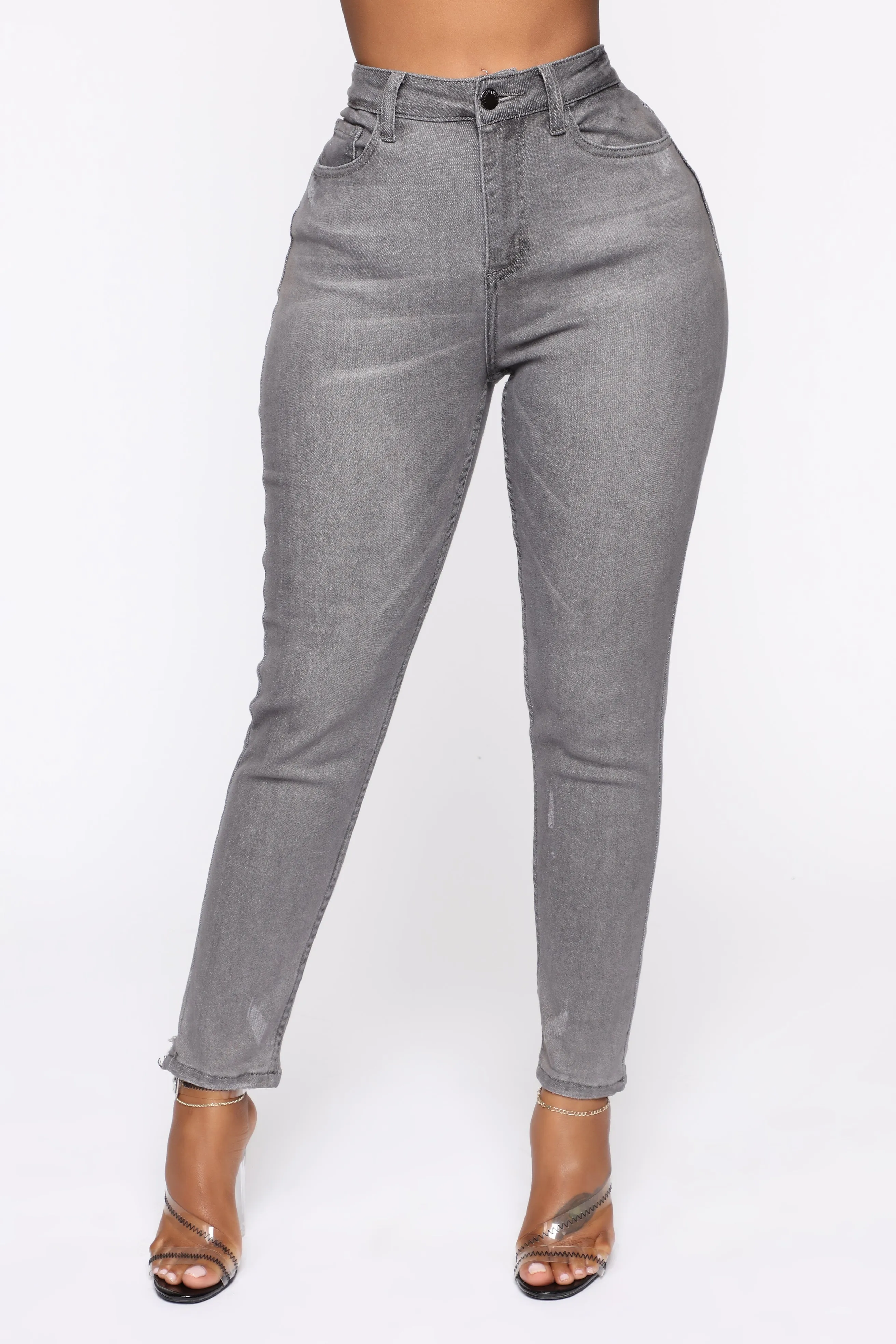 Admire Me High Rise Jeans - Grey
