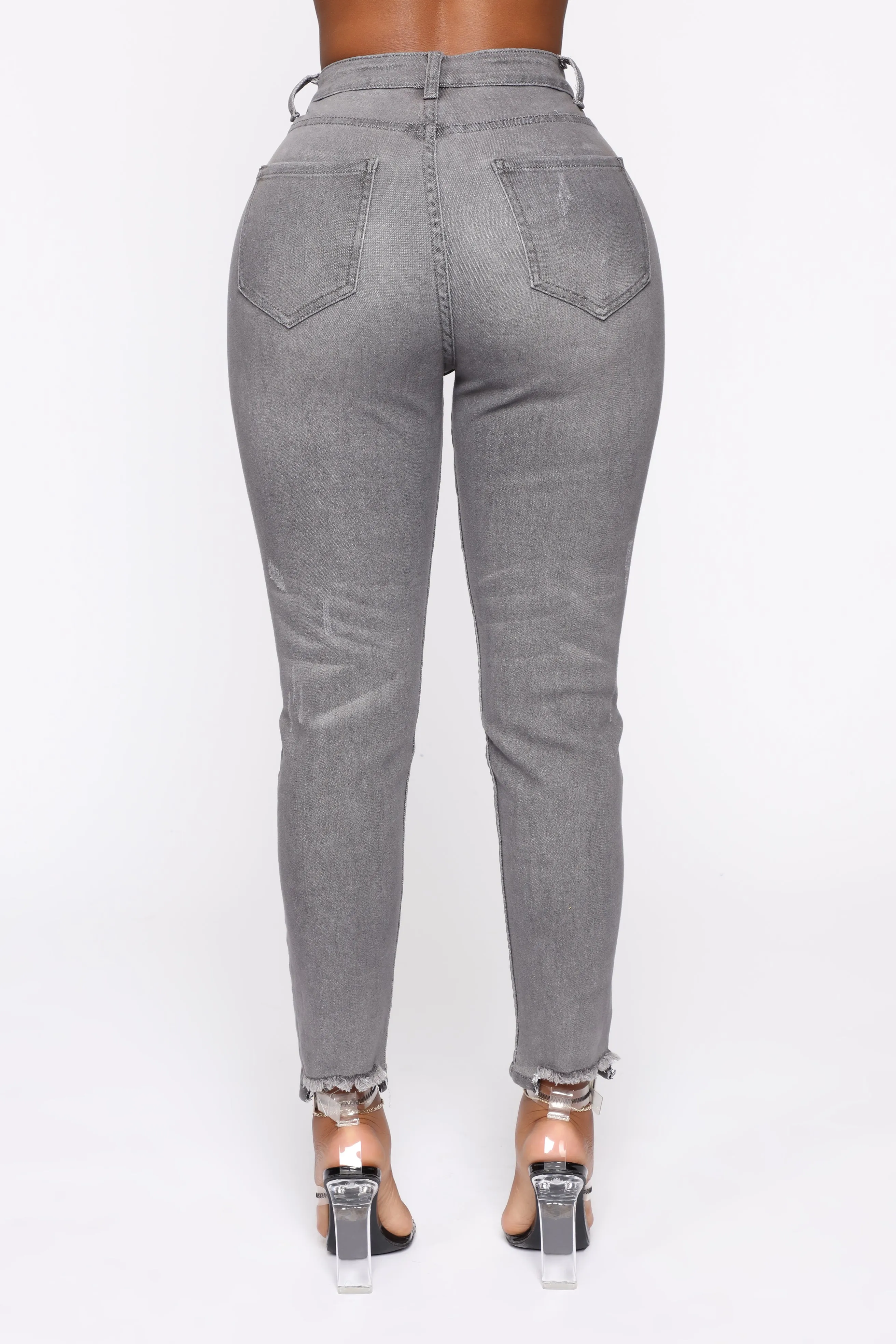 Admire Me High Rise Jeans - Grey