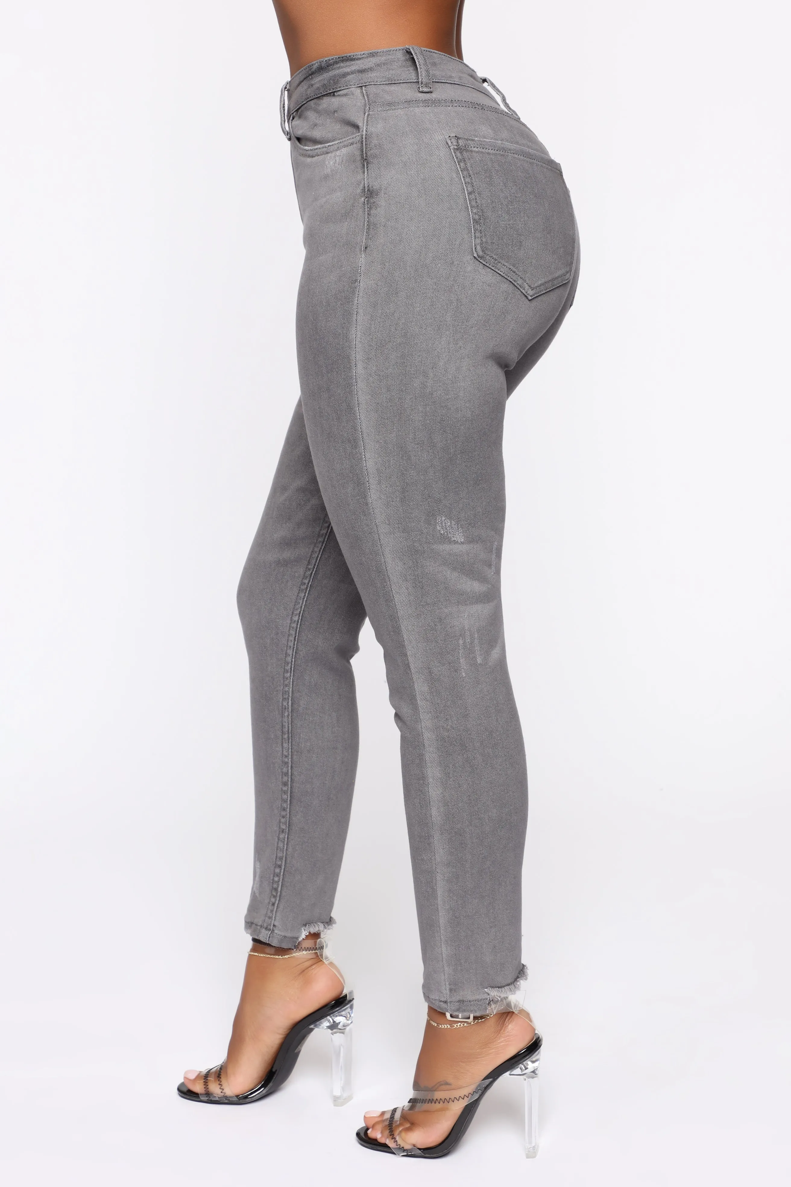 Admire Me High Rise Jeans - Grey