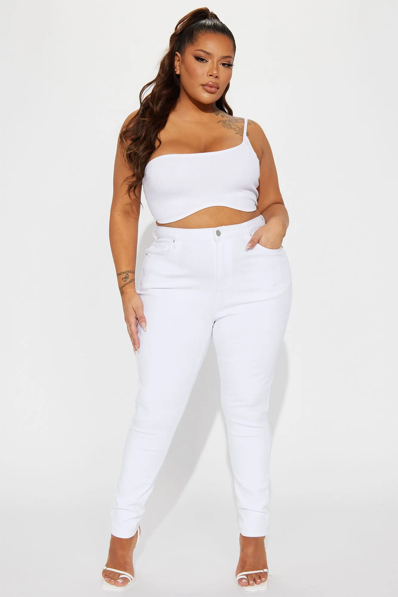 Aspen High Rise Stretch Skinny Jeans - White