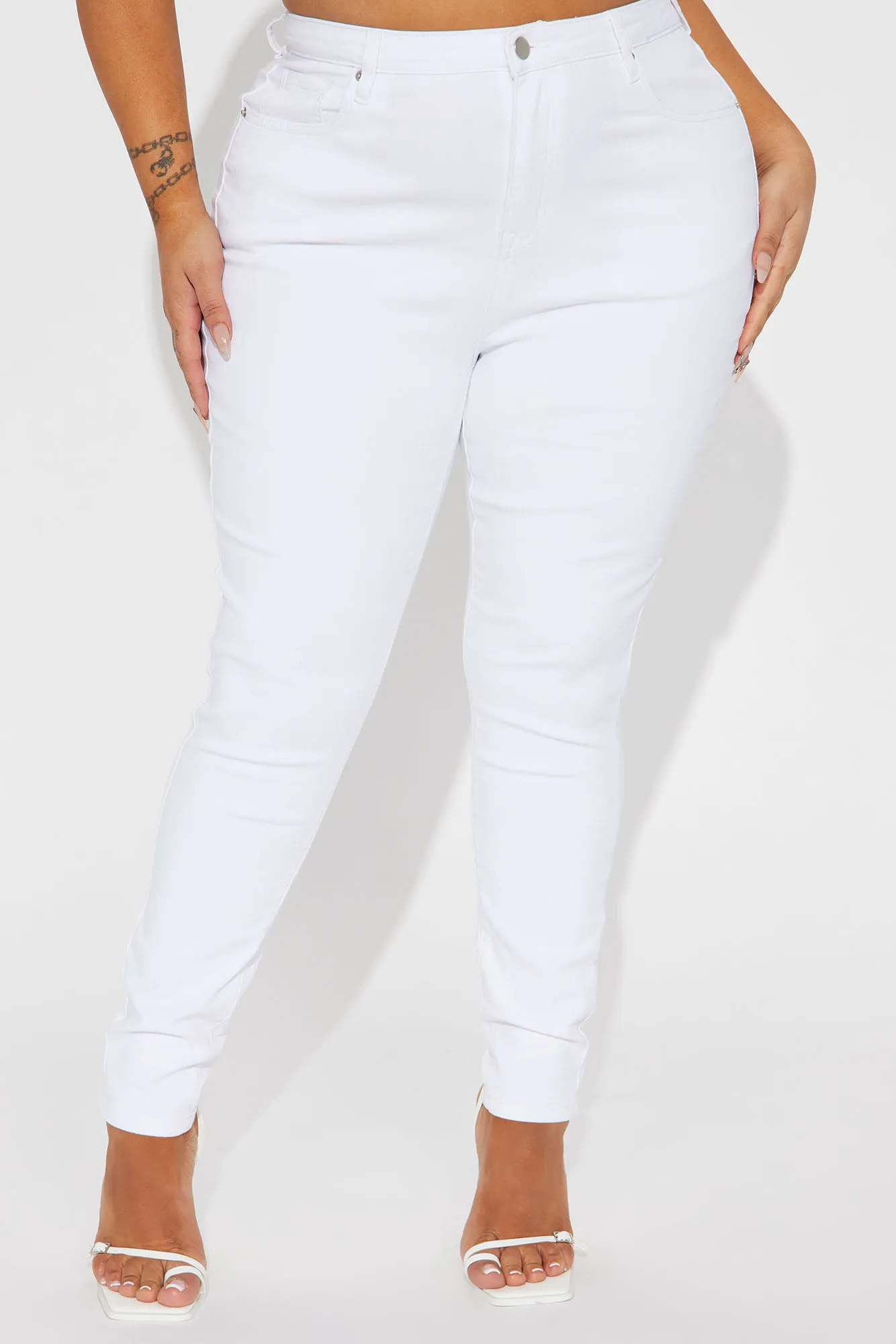 Aspen High Rise Stretch Skinny Jeans - White