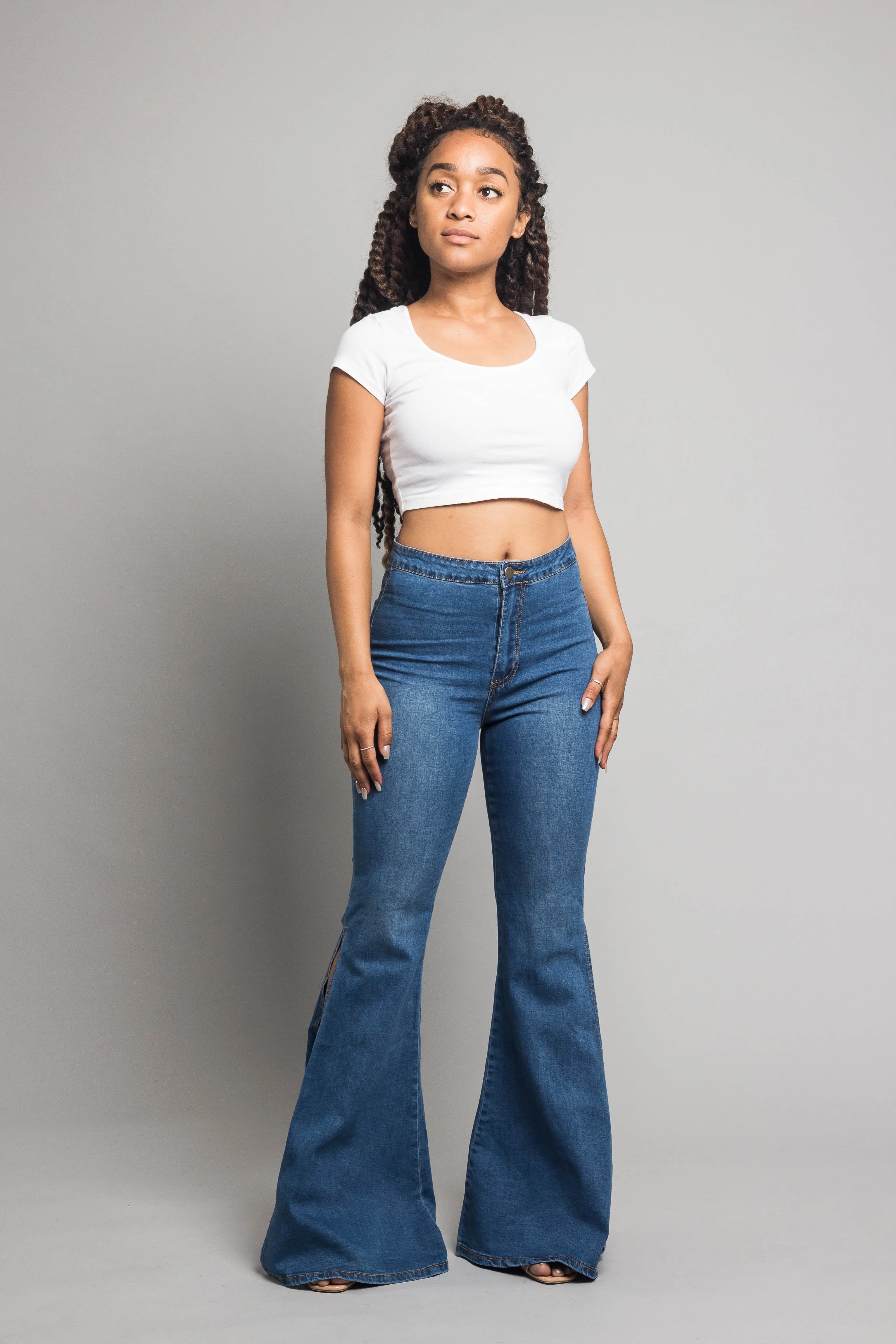 Bell Bottom Slit Jeans