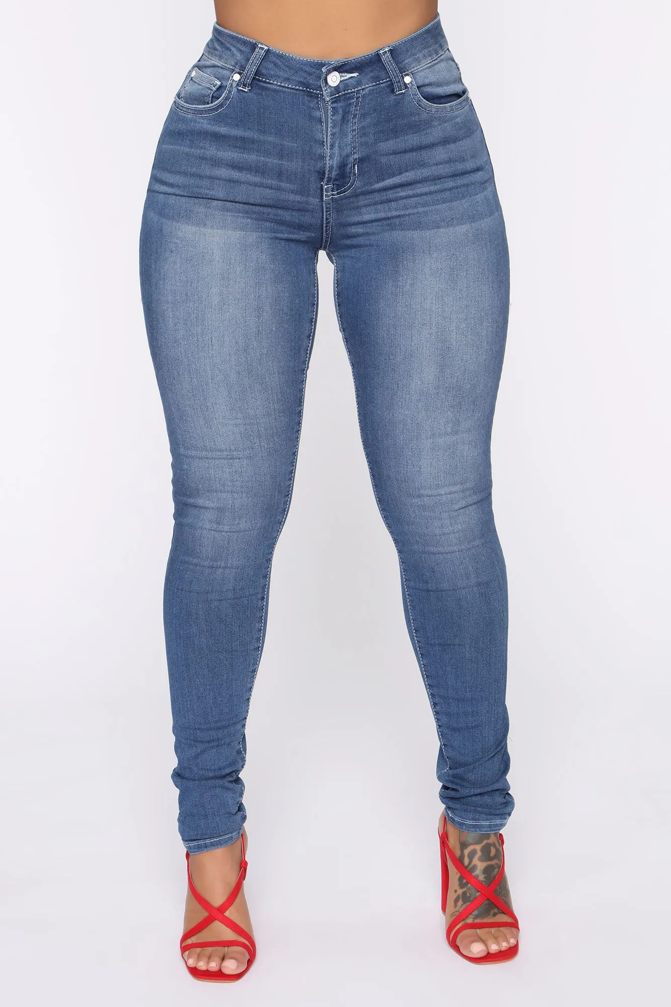 Bernice Ankle Jeans - Medium Blue Wash