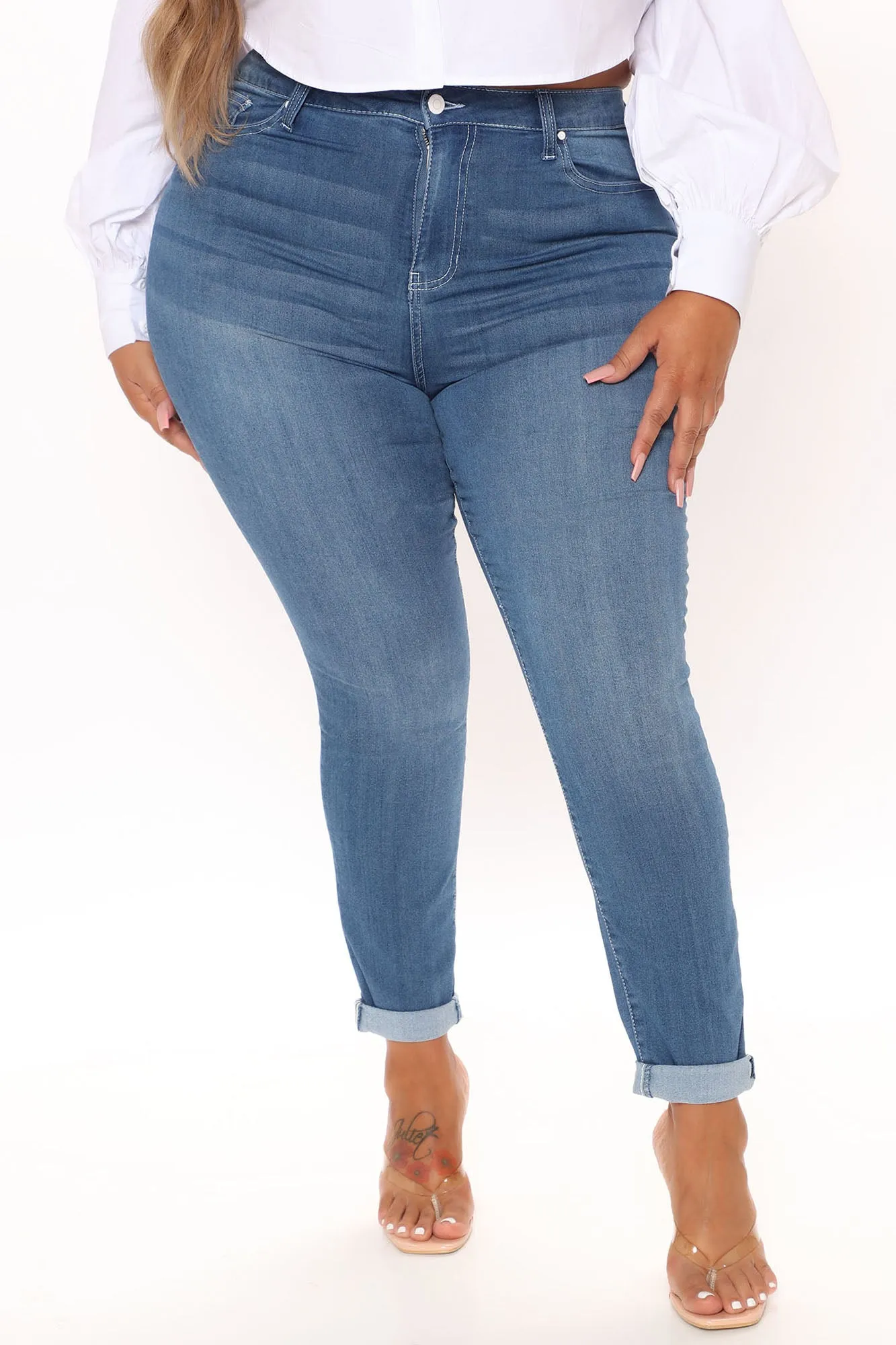 Bernice Ankle Jeans - Medium Blue Wash