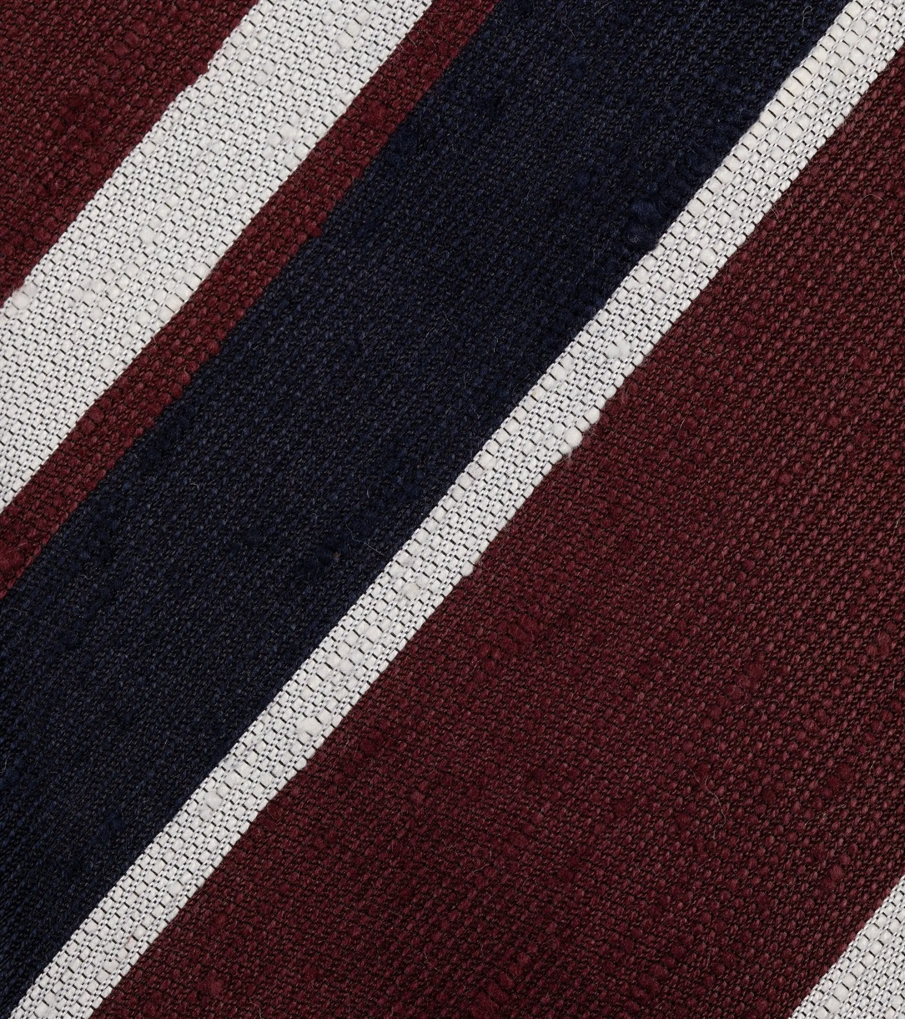 Bigi Shantung Silk Stripe Tie: Burgundy/Navy