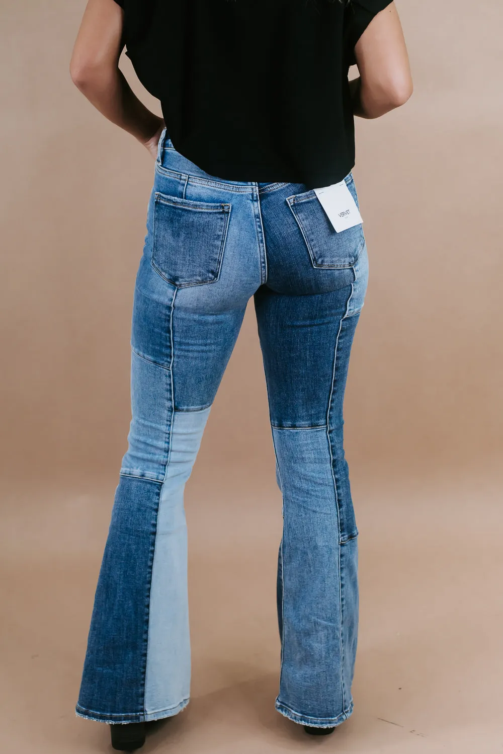 Boone Colorblock Flare Jean, VERVET Multi