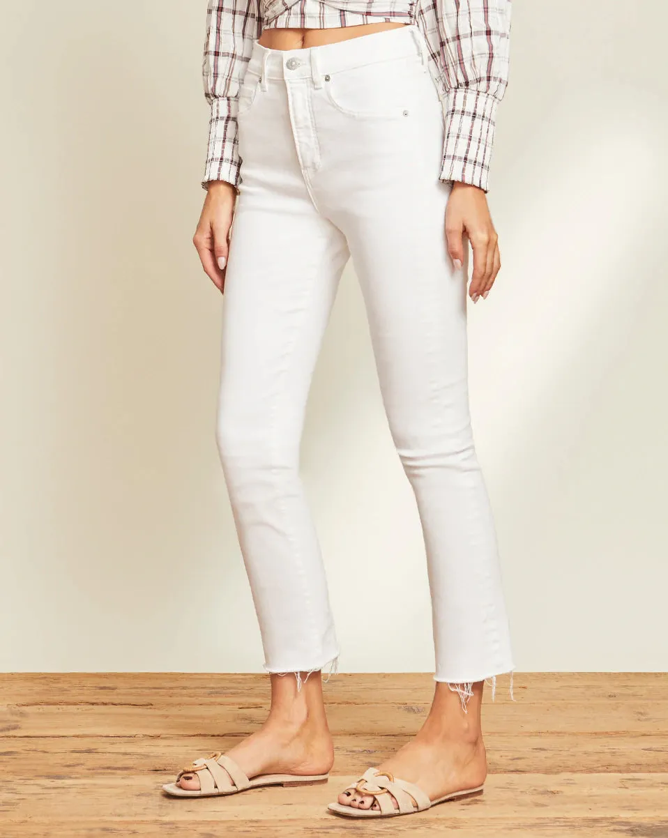 Carly Kick-Flare Jean - White