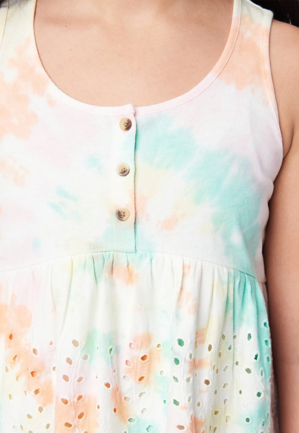 Eyelet Scoop-Neck Tank