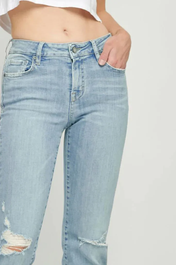 Hidden Ryan Light Wash Low Rise Boot Cut Jean