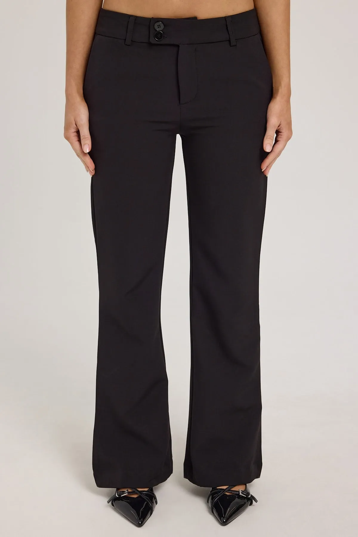 Luck & Trouble Alix Low Rise Bootcut Recycled Pants Black
