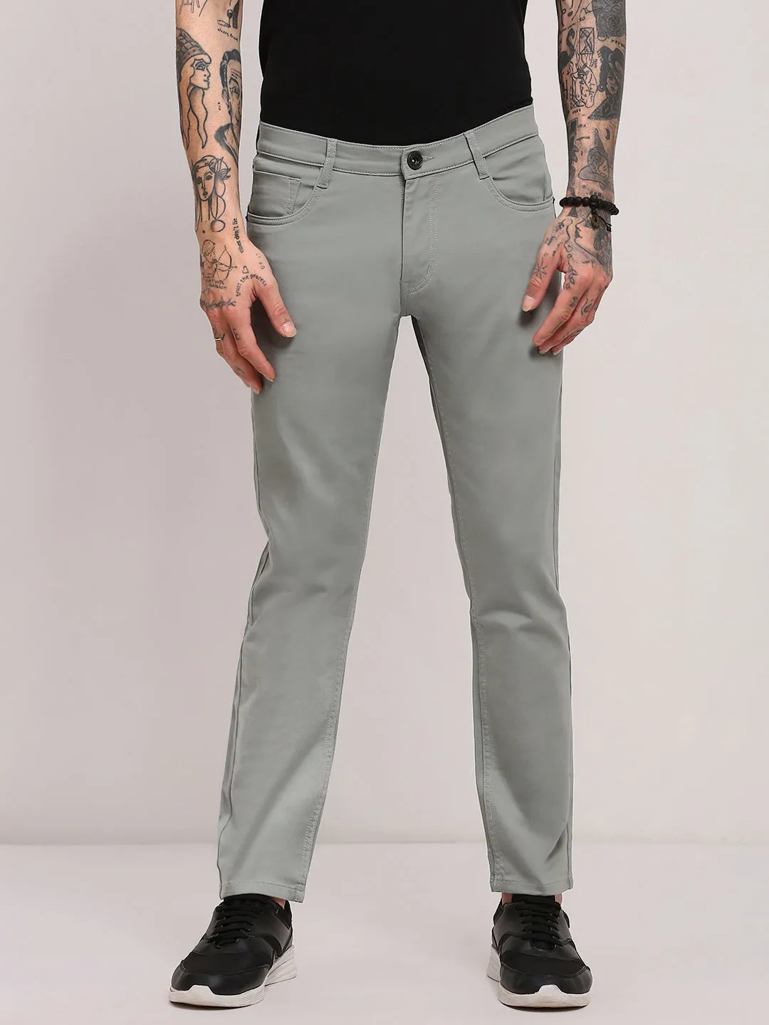 Men Grey Slim Fit Low-Rise Jeans