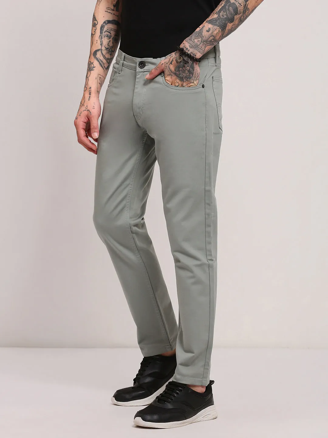 Men Grey Slim Fit Low-Rise Jeans