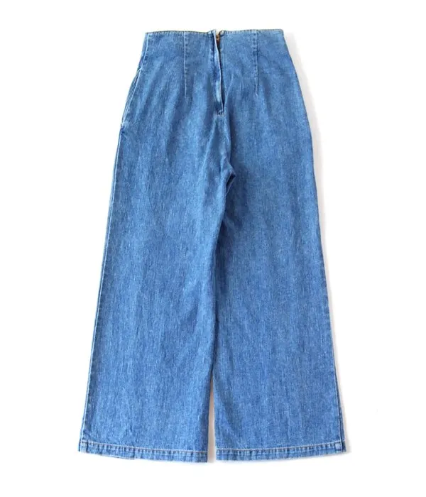 PHEENY/11oz LOOSE DENIM WAIST LACE-UP JEANS(BLUE)