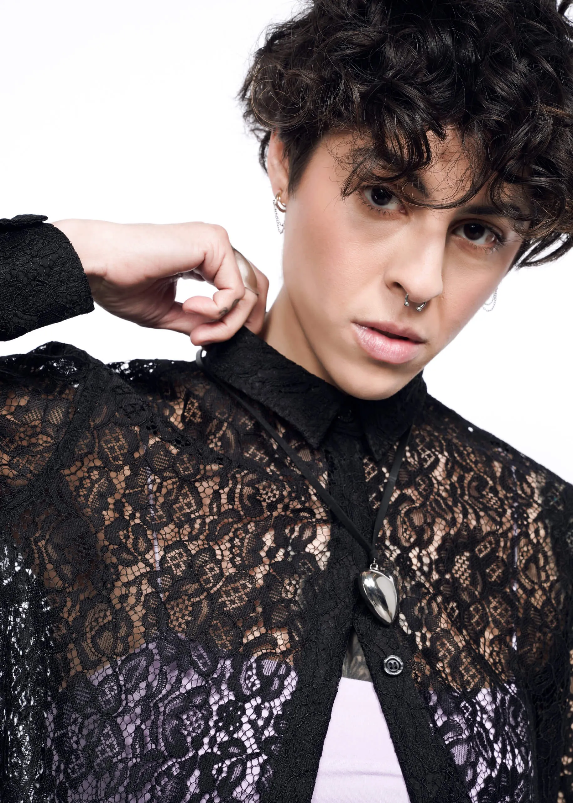 The Empower Lace Long Sleeve Button Up