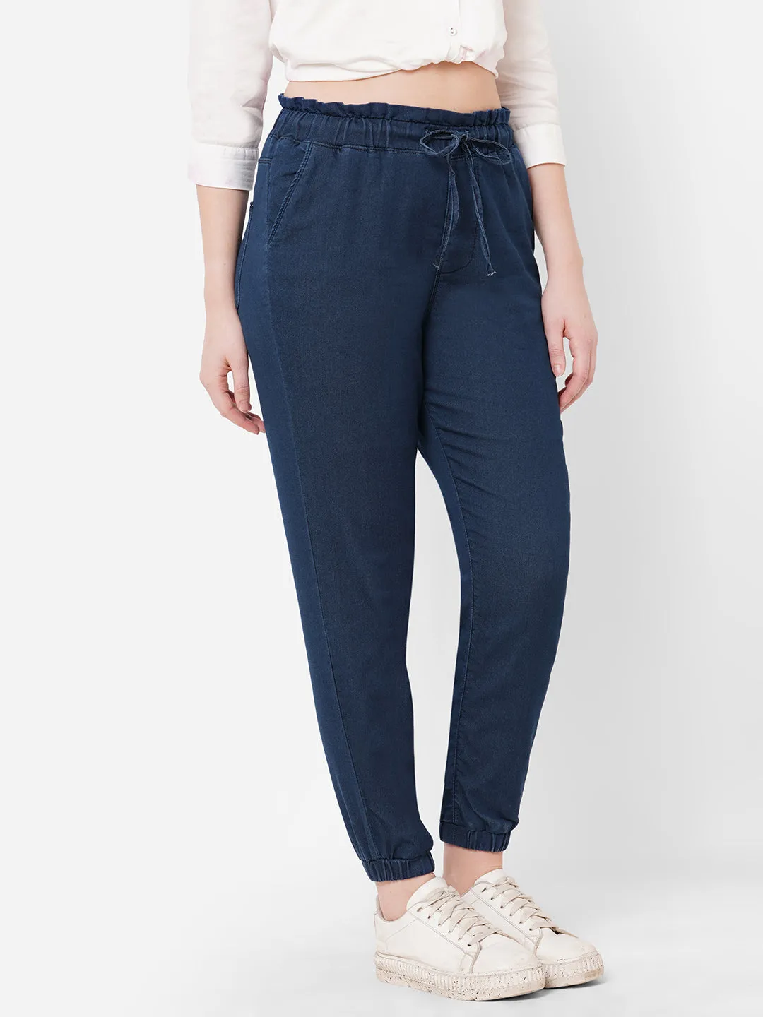 Women High-Rise Denim Jogger