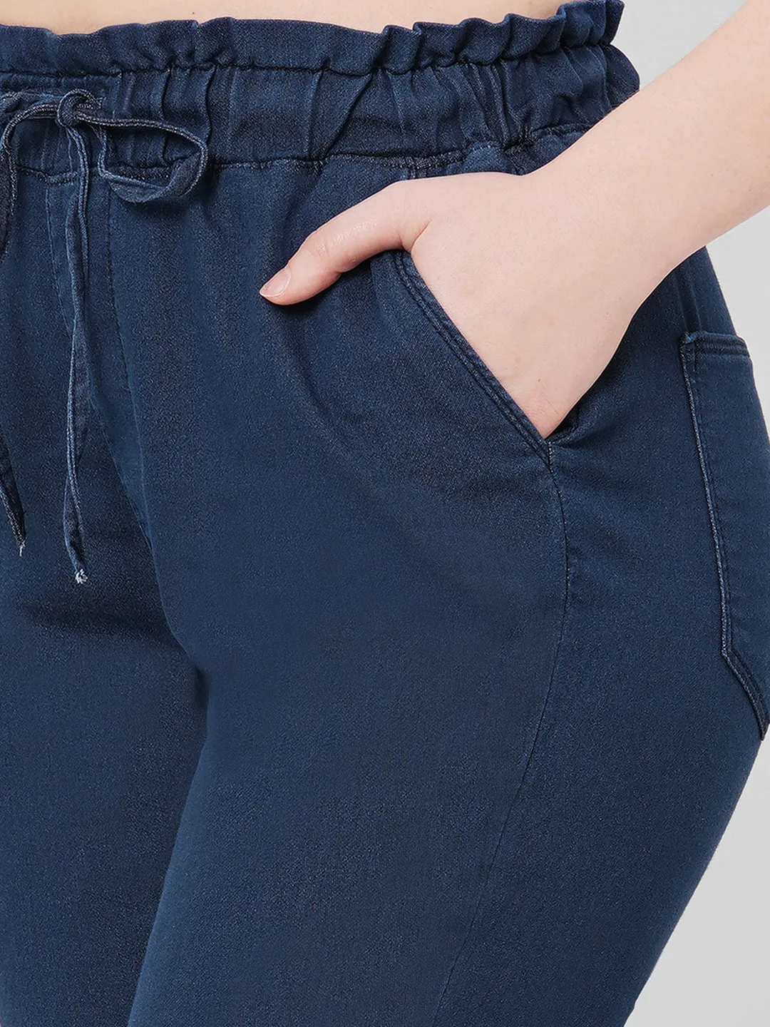 Women High-Rise Denim Jogger