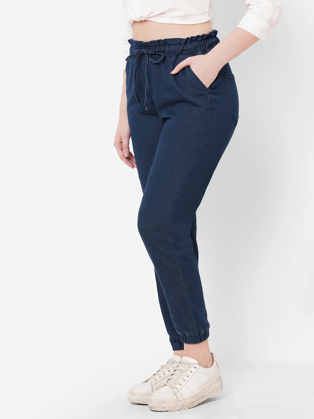 Women High-Rise Denim Jogger