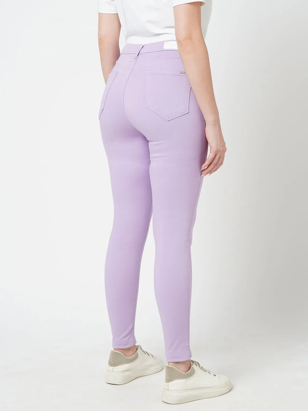 Women Lilac High-Rise Skinny Fit Jeans