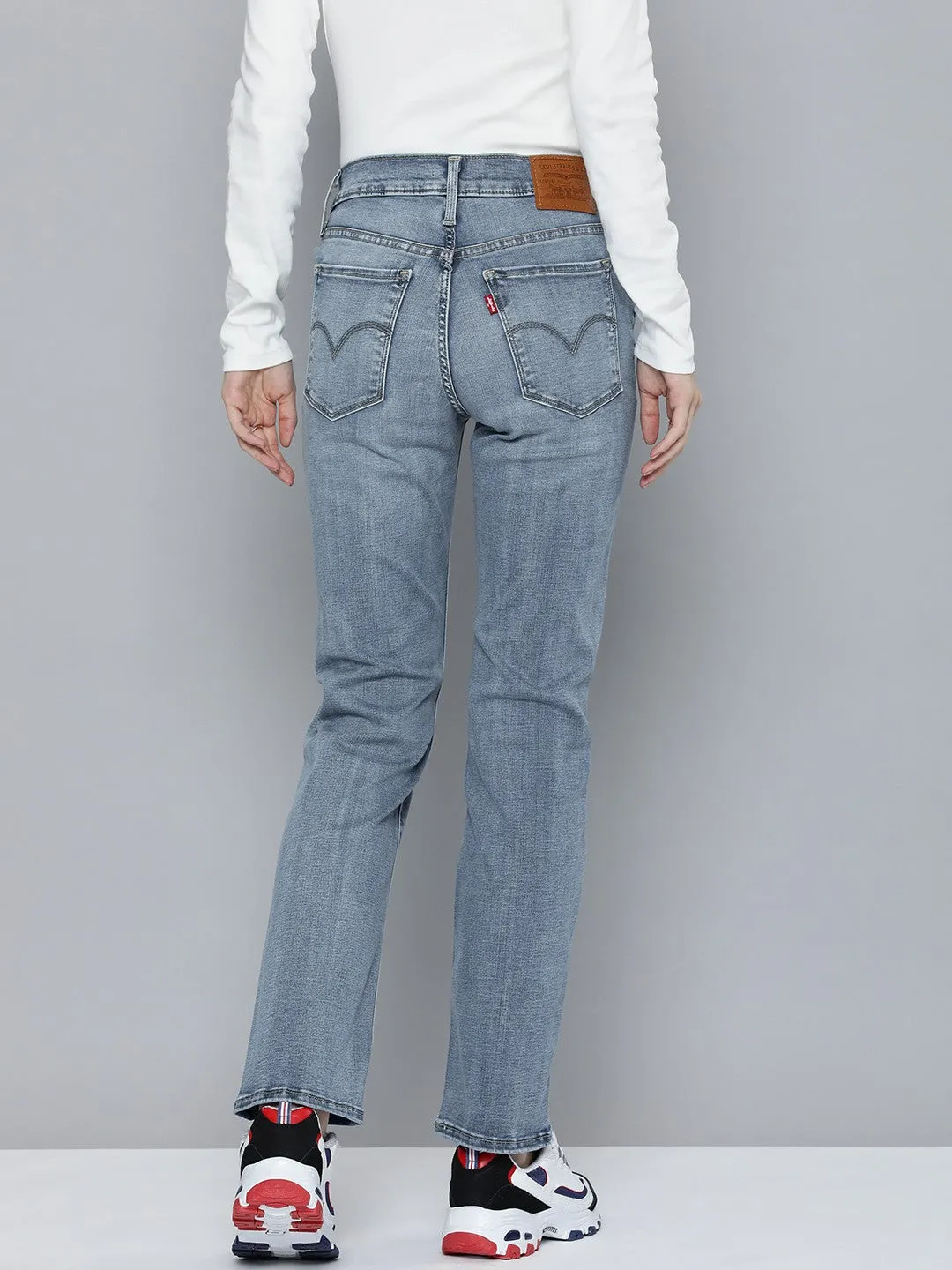 Women's 721 Blue Straight Fit High Rise Jeans