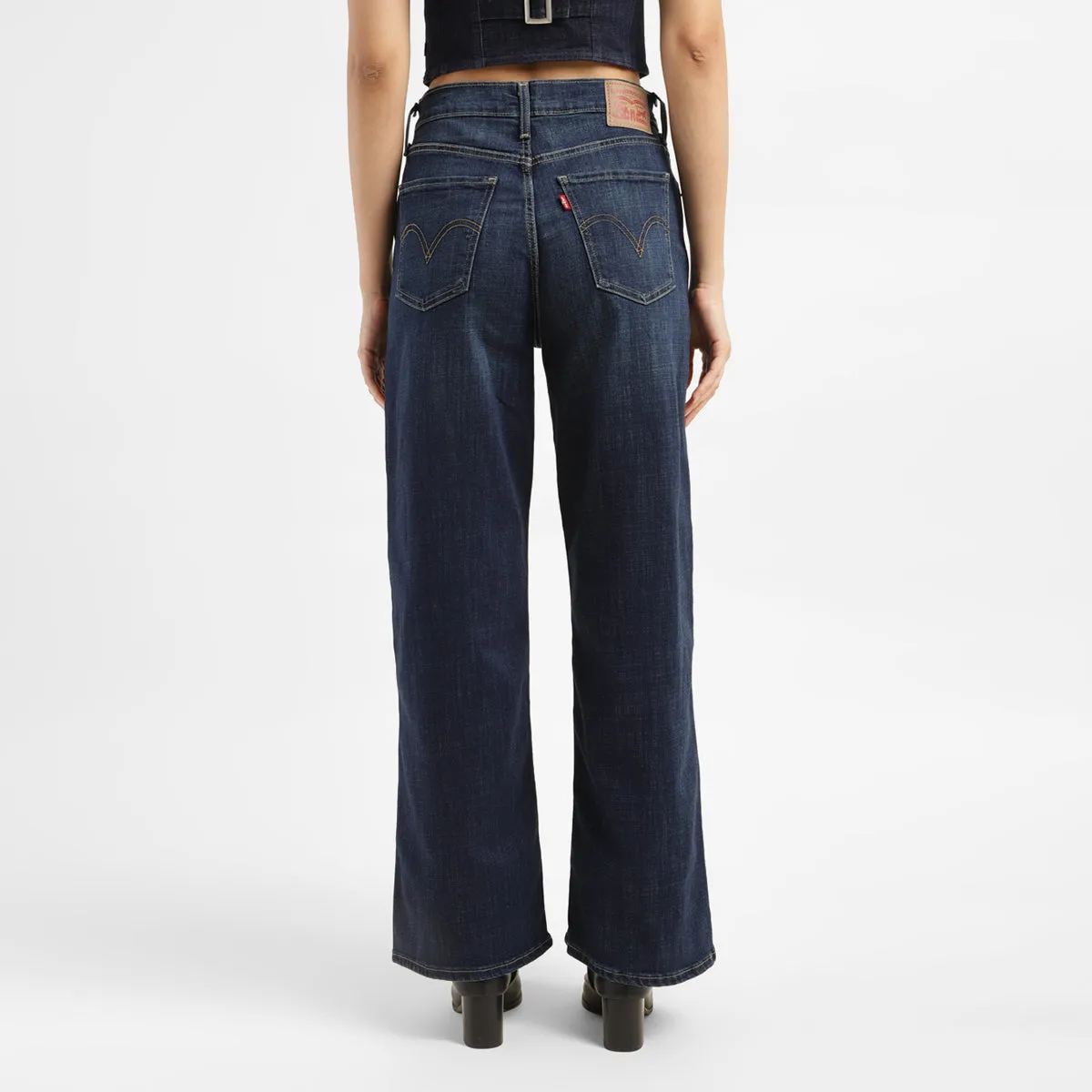 Women's 721 Blue Wideleg Fit High Rise Jeans