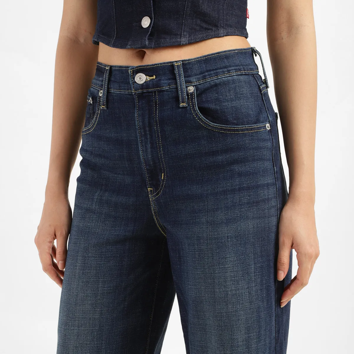 Women's 721 Blue Wideleg Fit High Rise Jeans
