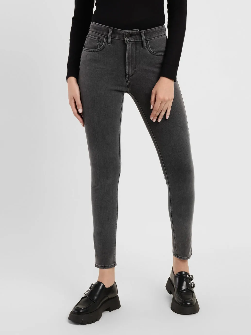 Women's 721 Grey Skinny Fit High Rise Jeans