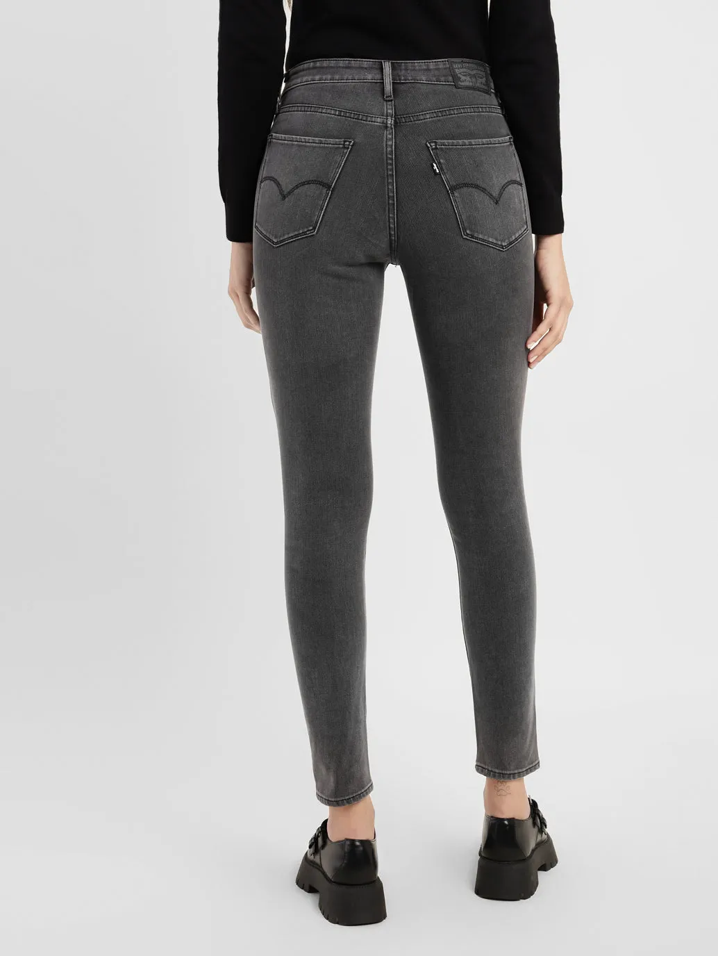 Women's 721 Grey Skinny Fit High Rise Jeans