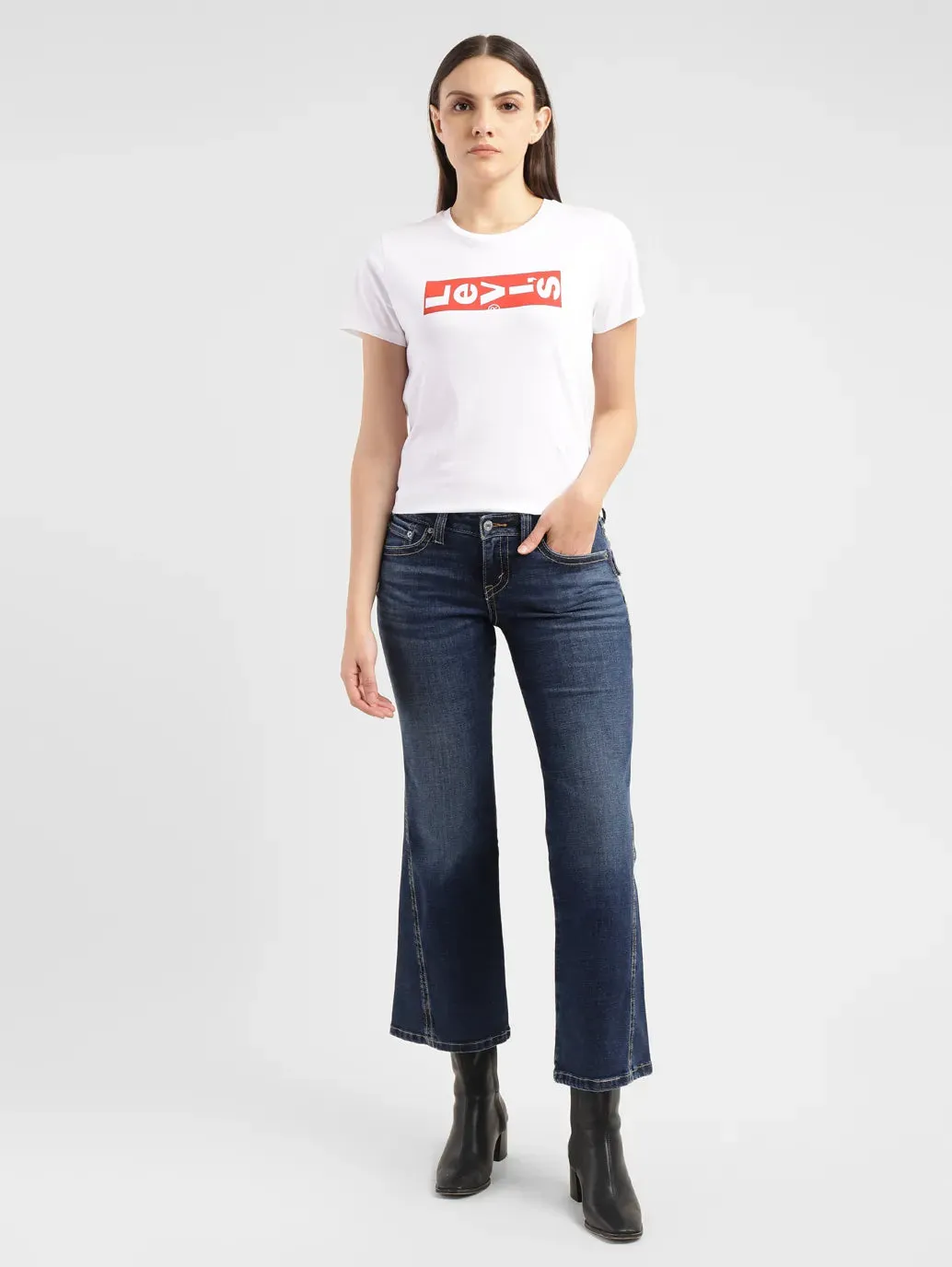 Women's 725 Blue Bootcut Fit Low Rise Jeans