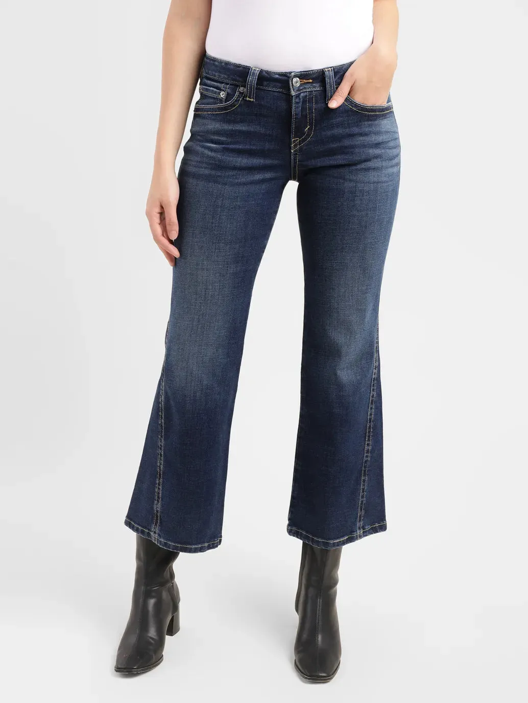 Women's 725 Blue Bootcut Fit Low Rise Jeans
