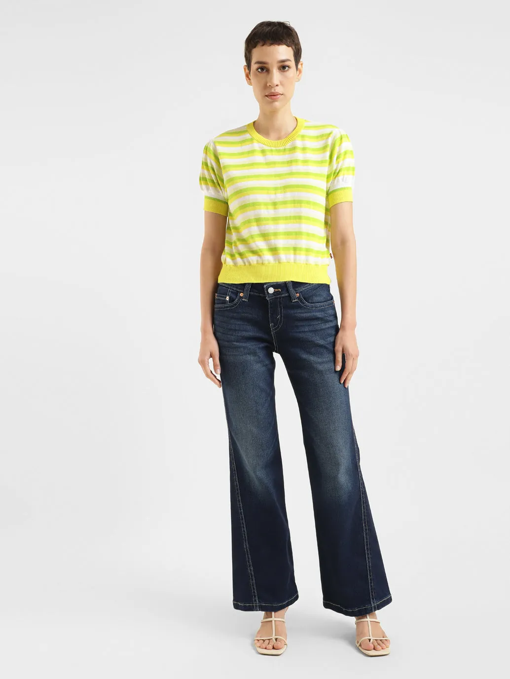 Women's 726 Blue Bootcut Fit Low Rise Jeans