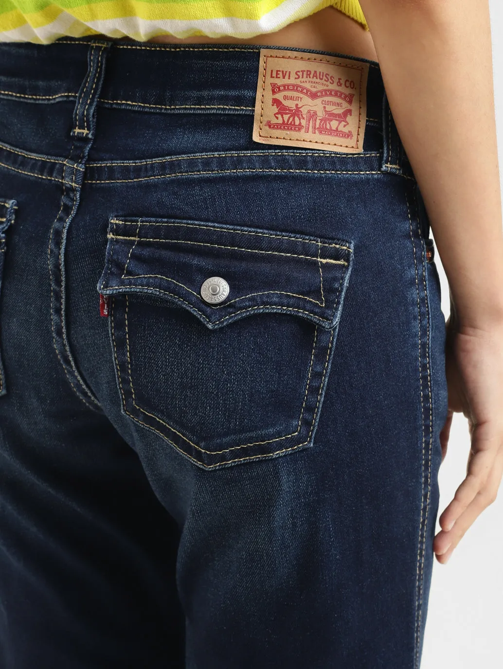 Women's 726 Blue Bootcut Fit Low Rise Jeans
