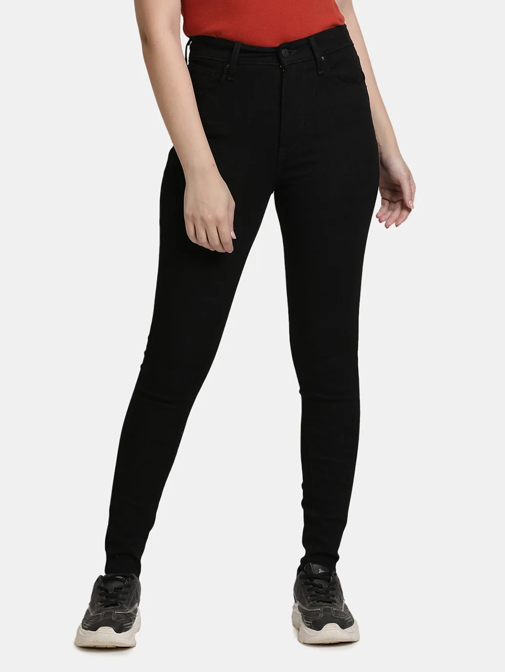 Women's Black Super Skinny Fit High Rise Jeans