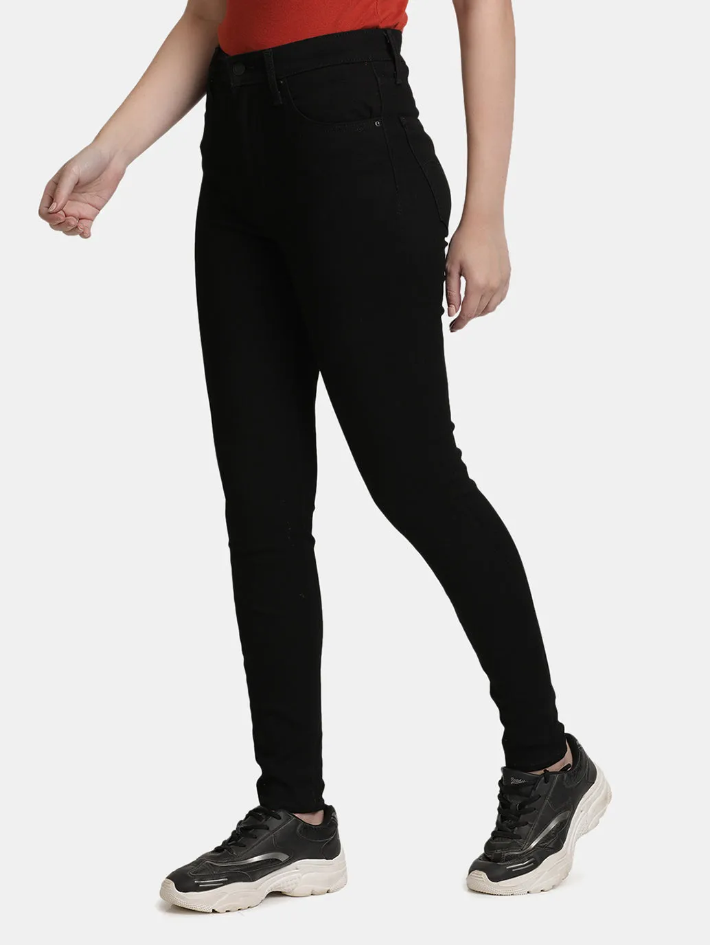 Women's Black Super Skinny Fit High Rise Jeans