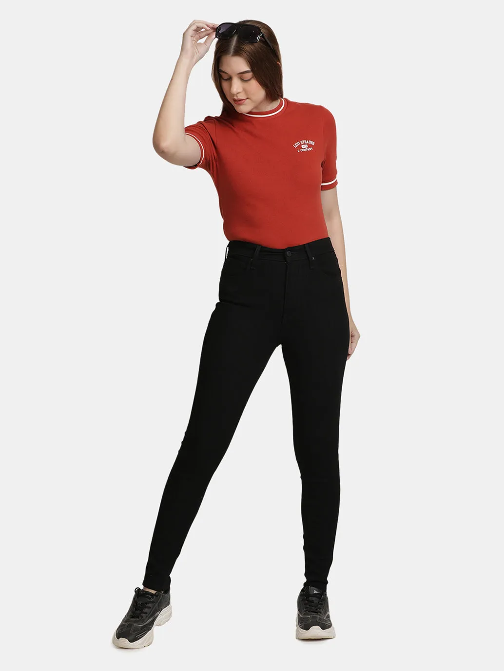 Women's Black Super Skinny Fit High Rise Jeans