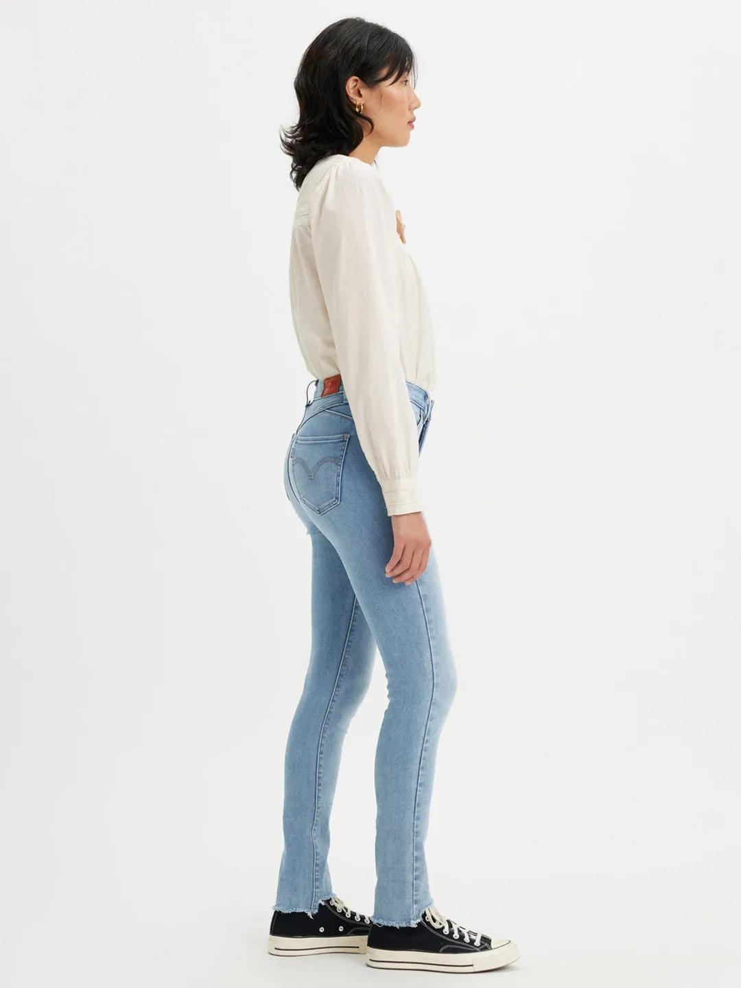 Women's Light Blue Skinny Fit High Rise Jeans