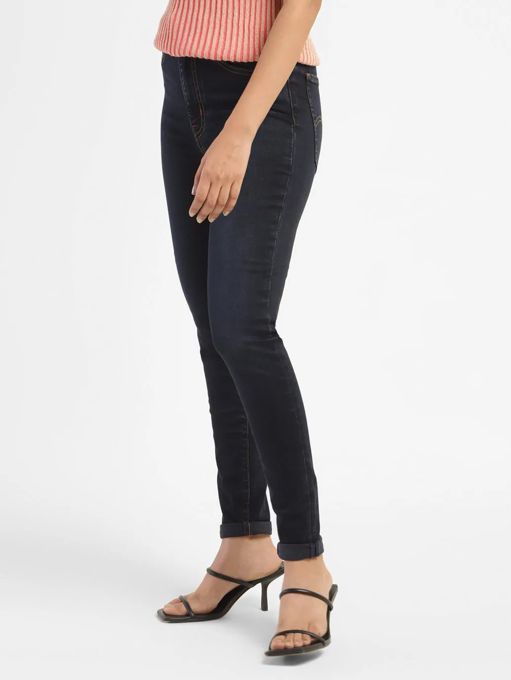 Women's Navy Blue Skinny Fit High Rise Jeans
