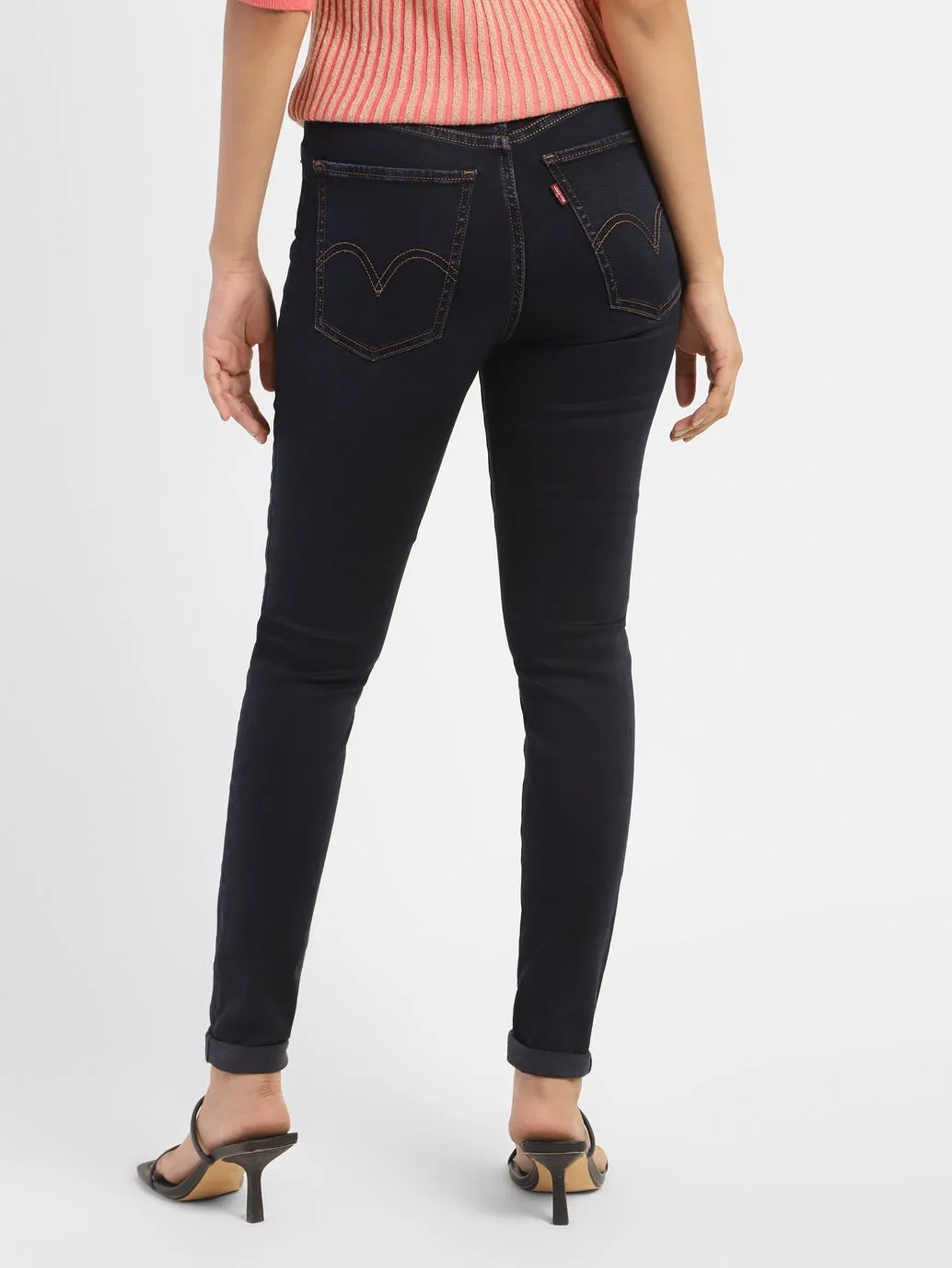 Women's Navy Blue Skinny Fit High Rise Jeans