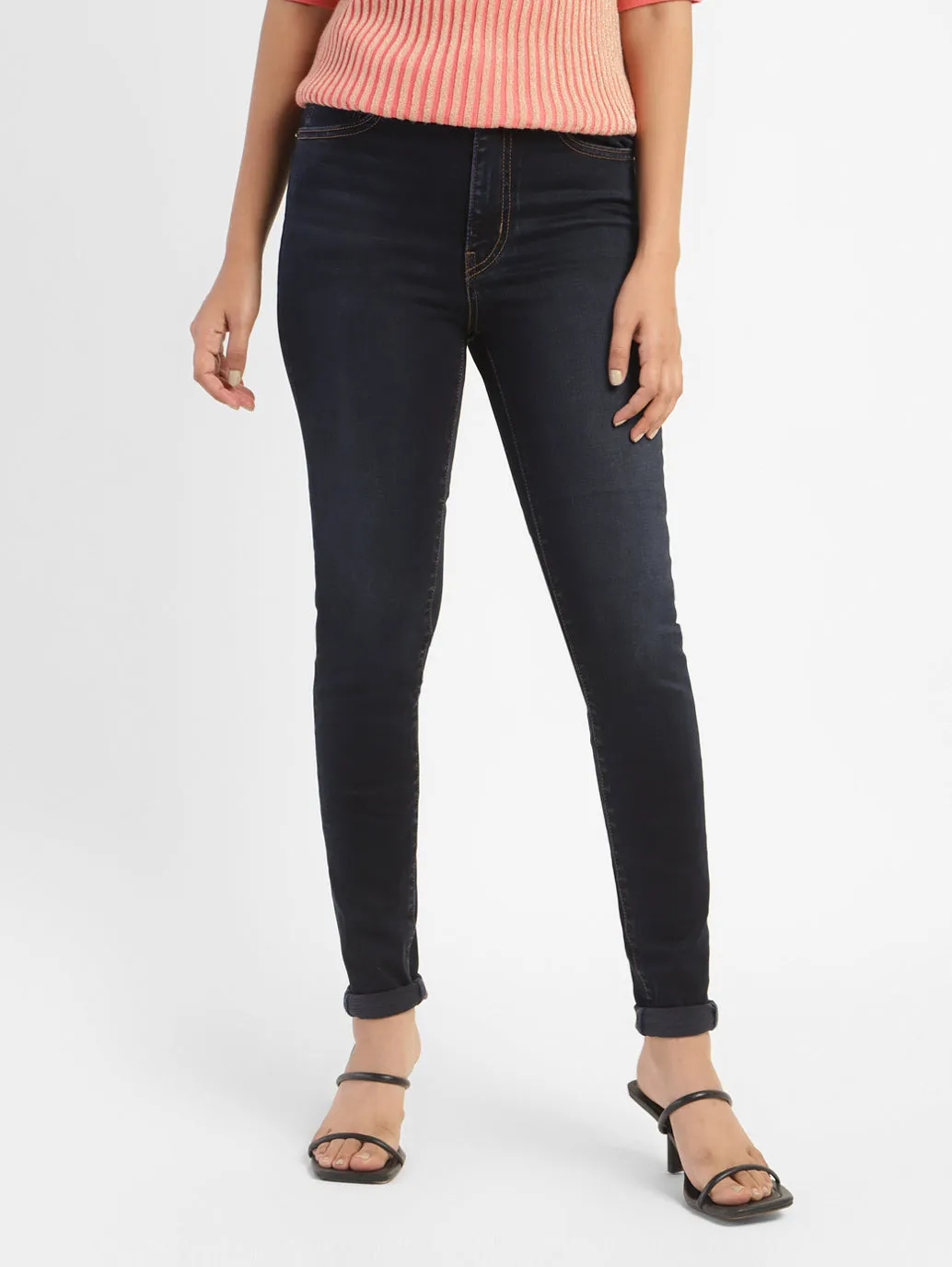 Women's Navy Blue Skinny Fit High Rise Jeans
