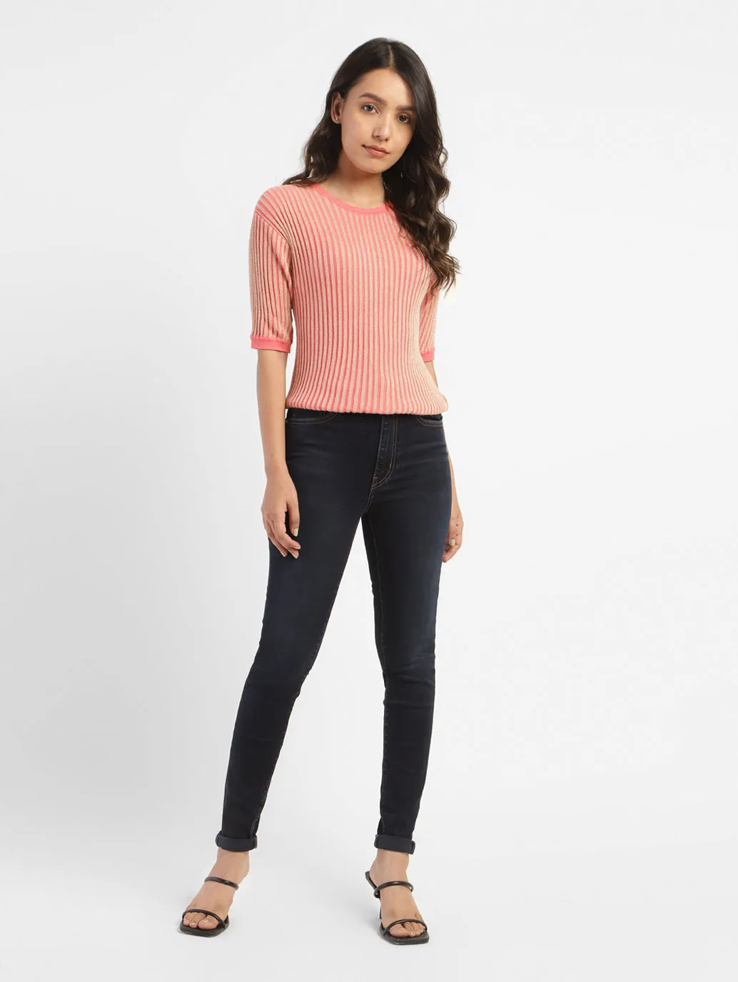 Women's Navy Blue Skinny Fit High Rise Jeans