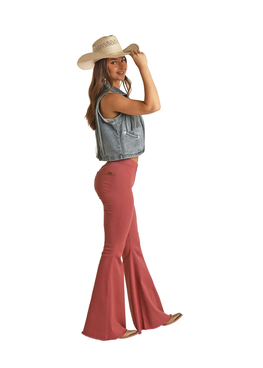 Women's Rock & Roll Rose Bell Bottom Jean