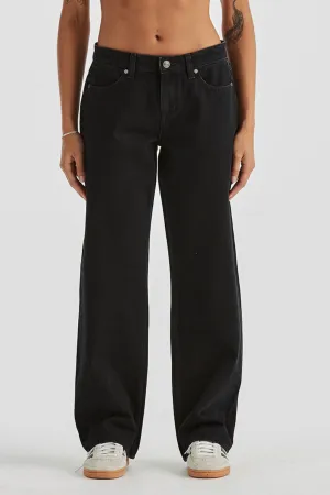 WRANGLER LOW BELLA BAGGY RELAXED JEAN - BLACK ROCK